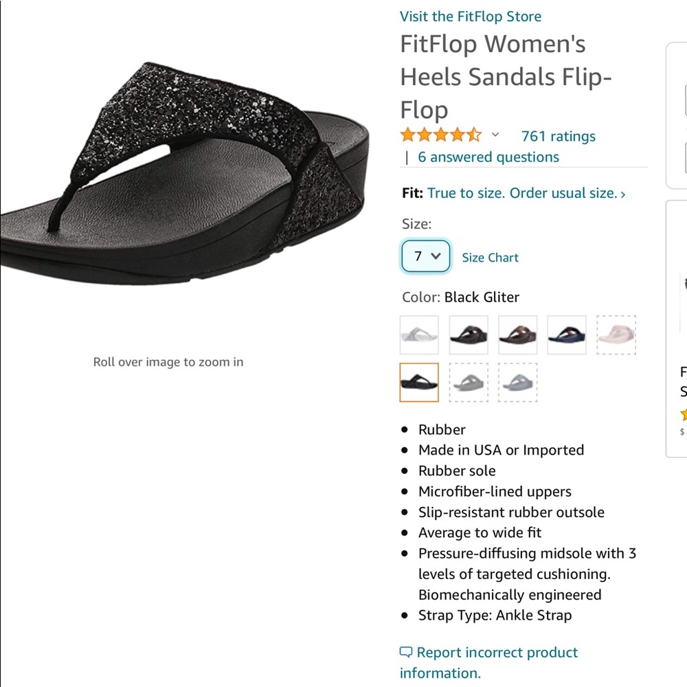 Fit flop  NWT  black size 7 sequins flip flop